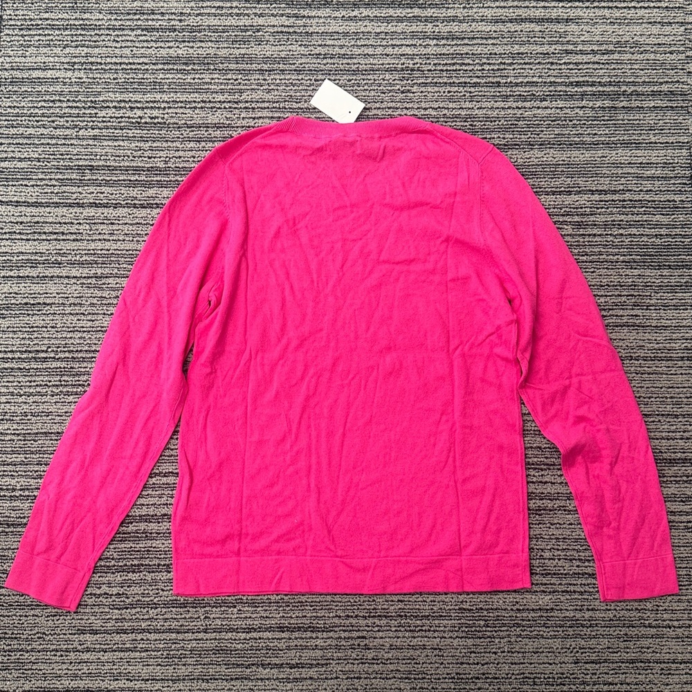 🔥🔥🔥NEW J. Crew Cotton Teddie Pink Crewneck Sweater - Picture 4 of 4
